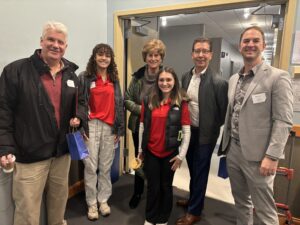 David Hartley with tour guides at Breakfast at Brookdale event.